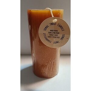 NWT Sealed Pier 1 Twisted Tonal Mango Papaya Guava Pink Peony Candle 3x6" Pillar